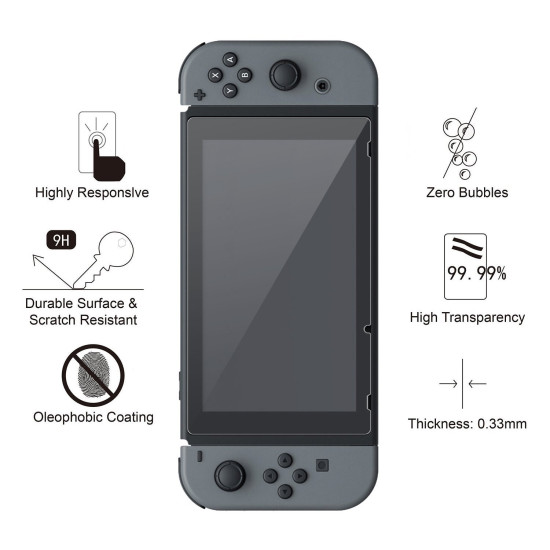 amFilm Nintendo Switch Tempered Glass Screen Protector (2-Pack) | Nintendo Switch