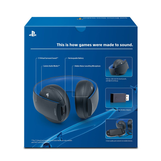 Sony Gold Wireless Stereo Headset PS4/PS3/PSVita ( Black )