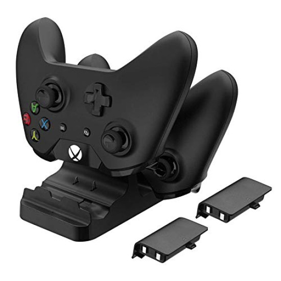DOBE Dual Charging Dock Controller Charger+2pcs Rechargeable Batteries - black - Xbox One