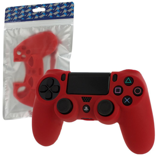 ZEDLABZ PS4 Controller Silicon Skin Protective Cover With Ribbed Handle Grip - RED| PS4