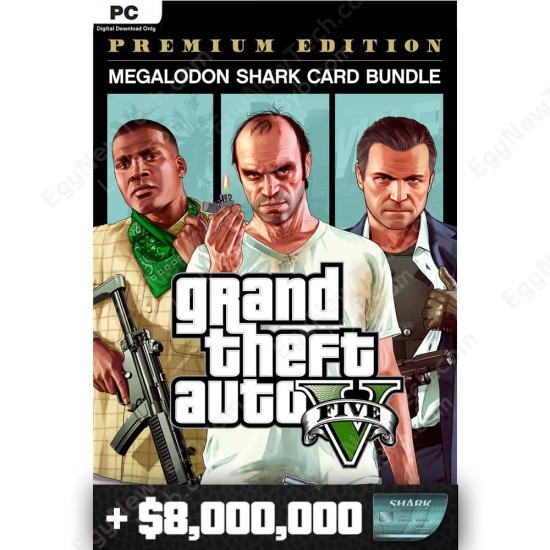 Grand Theft Auto V: Premium Edition & Megalodon Shark Card Bundle Global - PC Rockstar Games Launcher - Digital Code