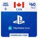 CDN$60 Canada PlayStation Store Gift Card - Digital Code