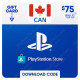 CDN$75 Canada PlayStation Store Gift Card - Digital Code
