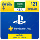 $21 KSA PlayStation Plus Gift Card - Digital Code