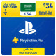 $34 KSA PlayStation Plus Gift Card - Digital Code
