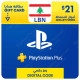 $21 Lebanon PlayStation Plus Gift Card - Digital Code