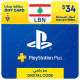 $34 Lebanon PlayStation Plus Gift Card - Digital Code