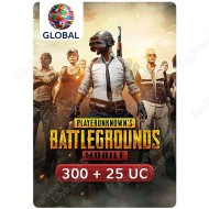 ببجي موبايل 300 + 25 يو سى جلوبال - كود رقمي فوري