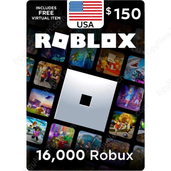 $150 USA Roblox Gift Card - 16000 Robux - Digital Code