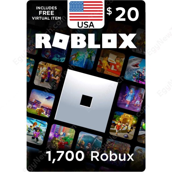 $20 USA Roblox Gift Card - 1700 Robux - Digital Code