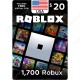 $20 USA Roblox Gift Card - 1700 Robux - Digital Code