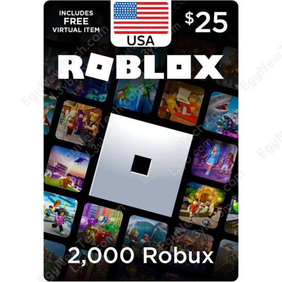 $25 USA Roblox Gift Card - 2000 Robux - Digital Code