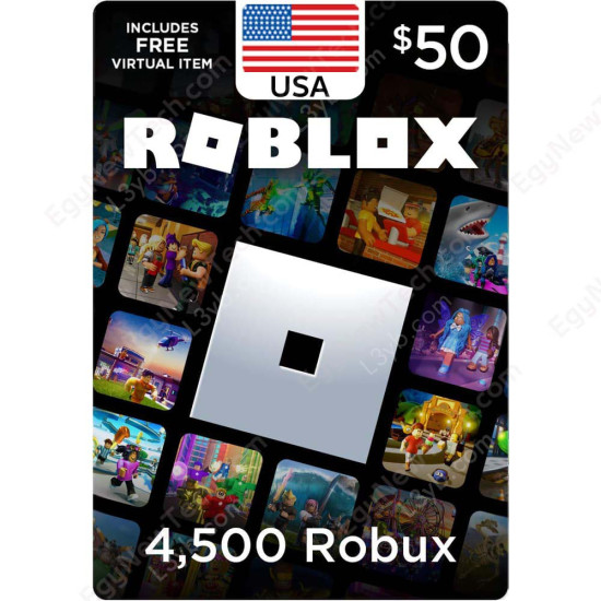 $50 USA Roblox Gift Card - 4500 Robux - Digital Code