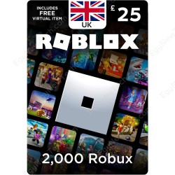 ٢٥ جنية استرليني كارت روبلوكس - 2000 روبوكس - ستور بريطاني - كود رقمي 