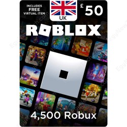 ٥٠ جنية استرليني كارت روبلوكس - 4500 روبوكس - ستور بريطاني - كود رقمي 