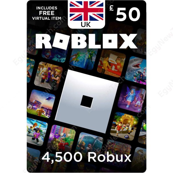 ٥٠ جنية استرليني كارت روبلوكس - 4500 روبوكس - ستور بريطاني - كود رقمي ٥٠ جنية استرليني كارت روبلوكس - 4500 روبوكس - ستور بريطاني - كود رقمي