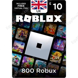 بطاقة روبلوكس ستور بريطاني 10 استرليني - 800 روبوكس - كود رقمي فوري