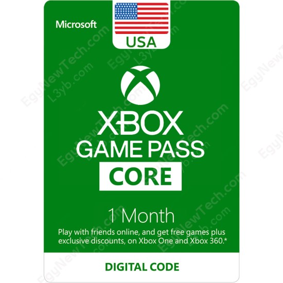 1 Month USA Xbox Game Pass Core Membership - Digital Code
