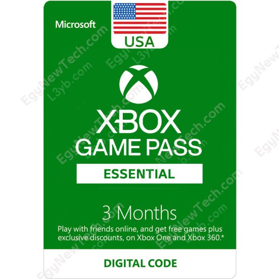 3 Months USA Xbox Game Pass Essential Membership - Digital Code