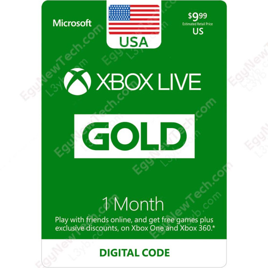 1 Month USA Xbox Live Gold Membership - Digital Code
