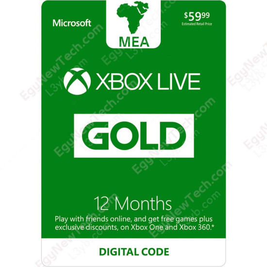 1 Year MEA Account Xbox Live Gold Membership - Digital Code