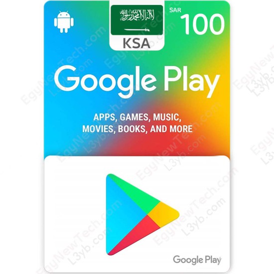Google Play Gift Card SAR100 KSA - Instant Digital Code front cover