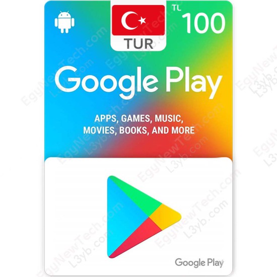 ١٠٠ ليرة كارت جوجل بلاي تركي - كود رقمي ١٠٠ ليرة كارت جوجل بلاي تركي - كود رقمي