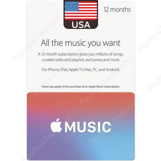 12 Months USA Apple Music Membership - Digital Code