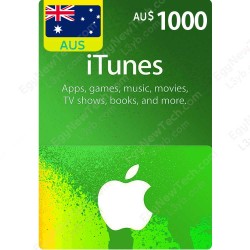 $1000 AUS iTunes Gift Card - Digital Code $1000 AUS iTunes Gift Card - Digital Code