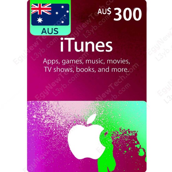 iTunes Gift Card $300 AUS - Instant Digital Code front cover