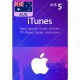 iTunes Gift Card $5 AUS - Instant Digital Code front cover