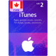 CDN$2 Canada iTunes Gift Card - Digital Code