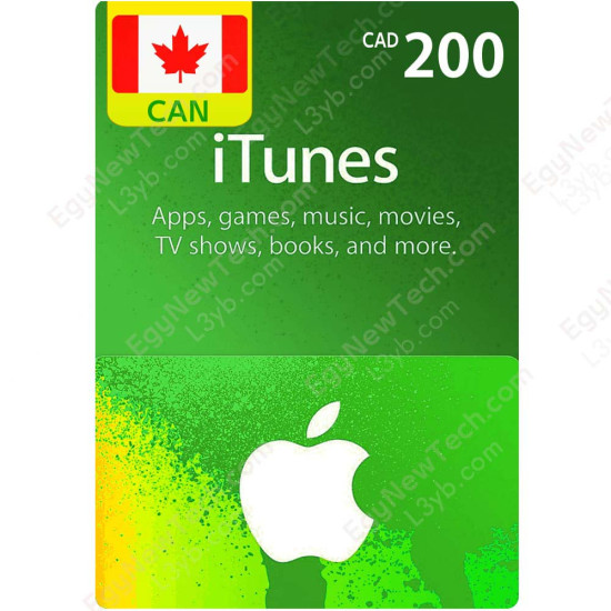 CANADIAN APPLE GIFT CARD CANADA CANADIAN ITUNES CARD MUSIC MOVIE APP STORE  $100