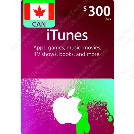 CDN$300 Canada iTunes Gift Card - Digital Code