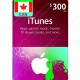 CDN$300 Canada iTunes Gift Card - Digital Code
