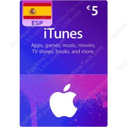 بطاقة اي تيونز 5 يورو اسباني - كود رقمي فوري