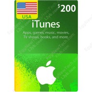 iTunes Gift Card $200  USA - Instant Digital Code