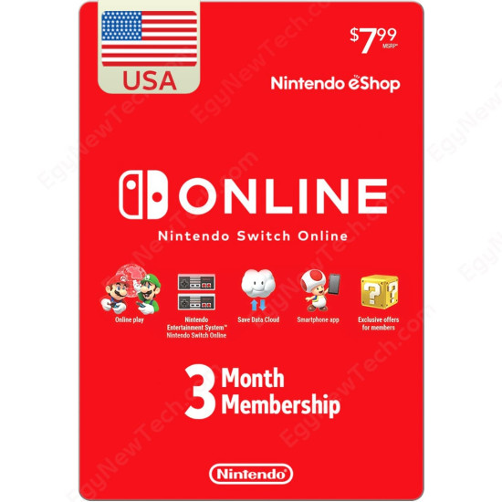 3 Months USA Online Individual Membership For Nintendo Switch - Digital Code