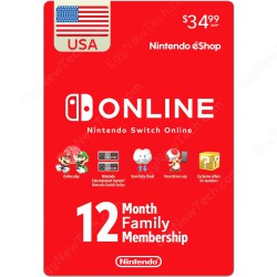 Nintendo Online Family 1 Year USA For Nintendo Switch - Instant Digital Code