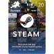 غلاف  بطاقة ستيم اوروبا 20 يورو - كود رقمى فوري الرقمية