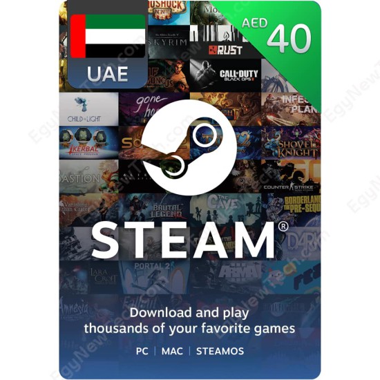 غلاف  بطاقة ستيم ستور اماراتي 40 درهم - كود رقمى فوري الرقمية