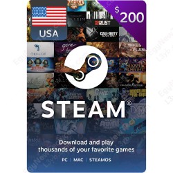 Steam Gift Card $200 USA - Instant Digital Code