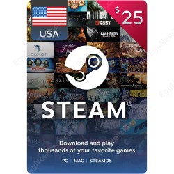 Steam Gift Card $25 USA - Instant Digital Code