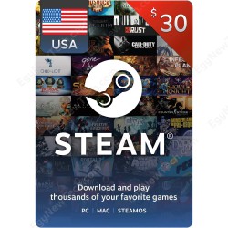Steam Gift Card $30 USA - Instant Digital Code