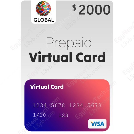 $2000 Recharge Prepaid Virtual VISA Card - Global