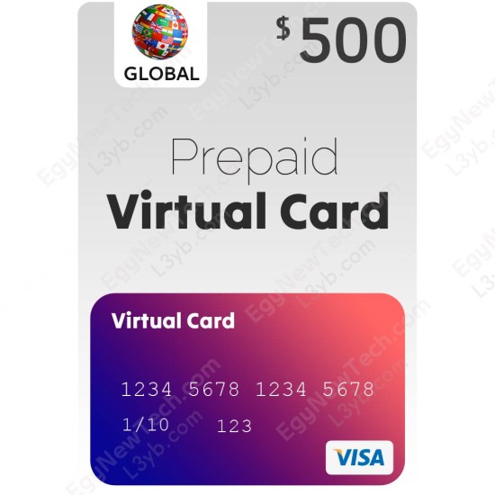 $500 Recharge Prepaid Virtual VISA Card - Global