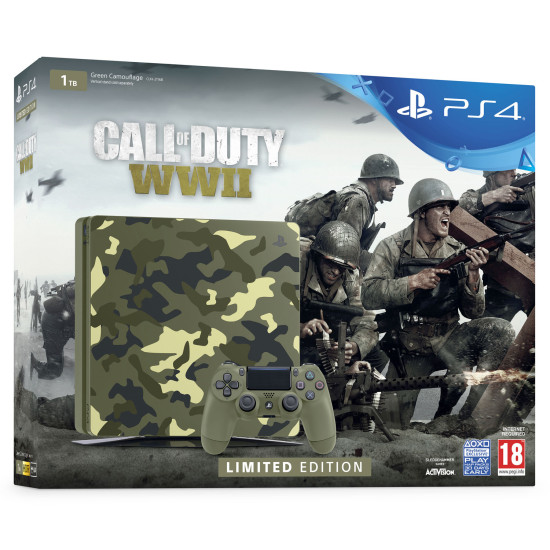 Sony PlayStation 4 Slim 1TB Limited Edition Console - Call of Duty WWII Bundle