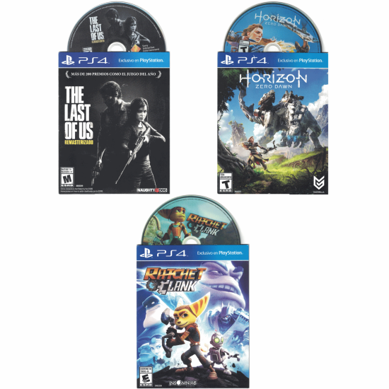 Horizon: Zero Dawn+The Last of Us Remastered+Ratchet and clank - Card Sleeve Model | PS4