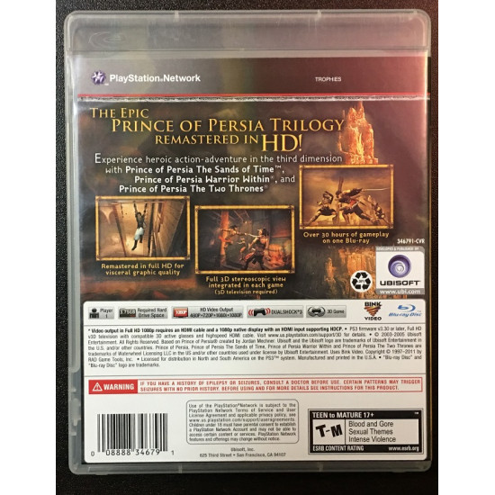 Prince of Persia Trilogy HD - Used Like New | PS3